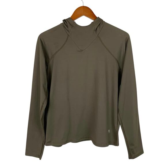 Mountain Hardwear Tops - Mountain Hardwear Base Layer Shirt Hood Brown Long Sleeve Pullover Women's M
